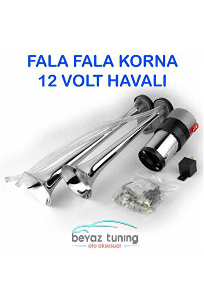 Universal Fala Fala Korna Havalı Metal Kromajlı 12 Volt