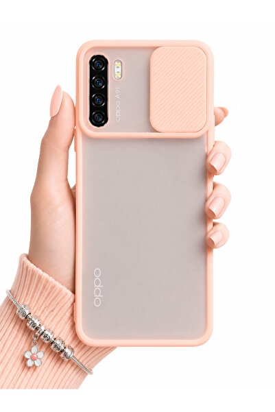 noktaks Oppo A91 Uyumlu Kılıf Sürgülü Kamera Korumalı Mat Lensi Telefon Kılıf...