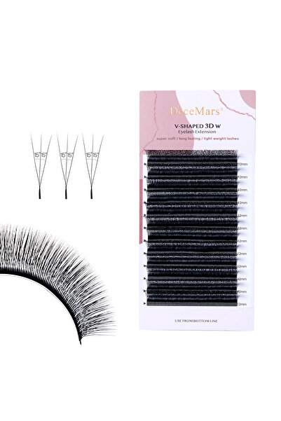 Choice58 8-14MIX 0.07mm C Matte Black DeceMars V-shaped 3D Eyelash Extensions...
