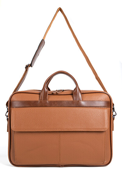 Sevinç Çanta Large Size 17.3 Inch Handheld Shoulder Laptop-Briefcase Bag Brown
