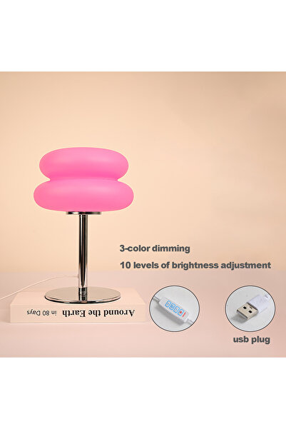 Choice USB plug A-style Bedroom Bedside Lamp Creamy Style Table Lamp USB Plug...