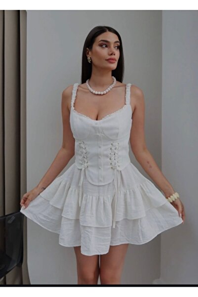 ruyaguneyboutique Sagaza Model Keten Elbise