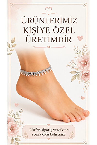 NEHOLİA Hand Knitted White Beaded Foot Anklet Women's Summer Bohemian Ankle A...