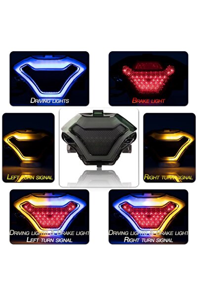 Choice Bule Motorcycle LED Taillight Moto Rear Brake Light Indicator Lamp for...