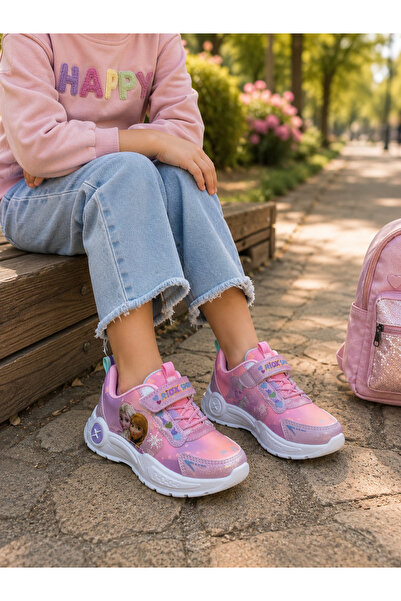 ALTUNTAŞ Girls' Velcro Non-Slip Sole Casual Sports Shoes School Shoes