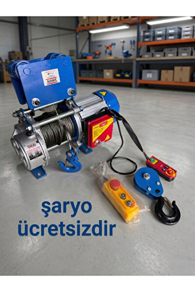 Shun ELEKTRİKLİ HALATLI PROFESYONEL UZAKTAN KUMANDA VİNÇ 750-1500KG 220 VOLT