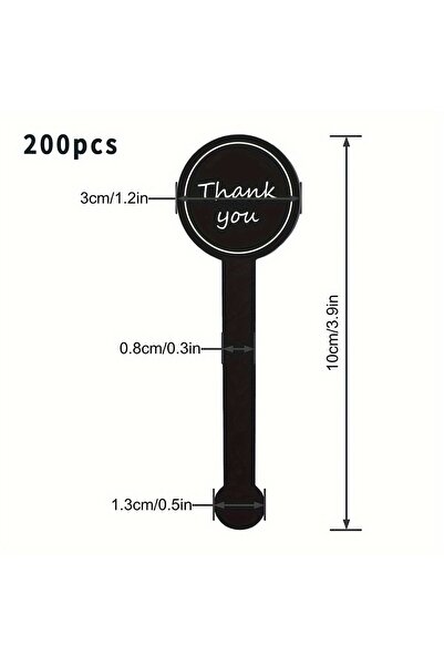 Choice 200pcs 100/200pcs Black Thank You Long Sealing Sticker Pudding Bottle ...