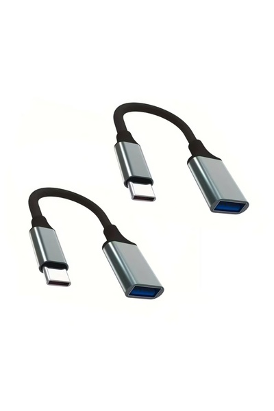 choice2 gray-2pcs Type-C Male to USB Female OTG Cable and USB to USB-C 3.0 Ad...