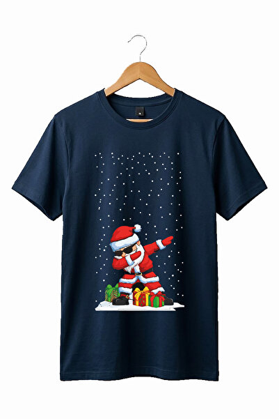 The Baski Christmas Santa Claus Cool Design Printed 100% Cotton Premium Navy ...
