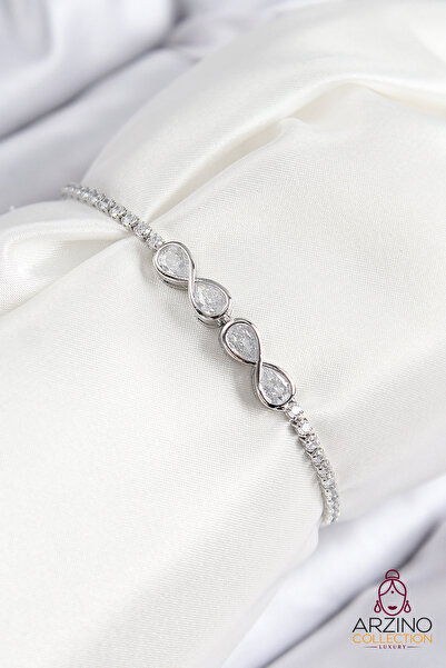 Generic Brand Brass Zircon Stone Infinity Model Silver Color Elevator Women's...