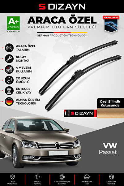 S Dizayn S-Dizayn VW Passat B7 Ön Cam Silecek Seti 2010-2014 Premium Araca Öz...