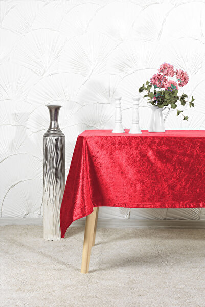 Elart Velvet Tablecloth Rectangular (150X220 cm) Red