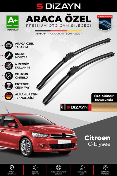 S Dizayn S-Dizayn Citroen C-Elysee Ön Cam Silecek Seti 2012 Üzeri Premium Ara...