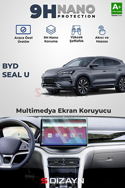 S Dizayn S-Dizayn BYD Seal U 15.6 İnç 9H Nano Multimedya Ekran Koruyucu (PARL...