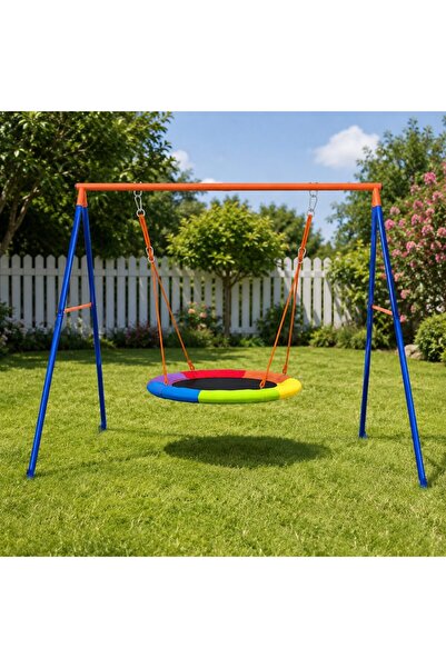 ART Complex de joaca, leagan tip cuib de barza, material Oxford, multicolor, ...