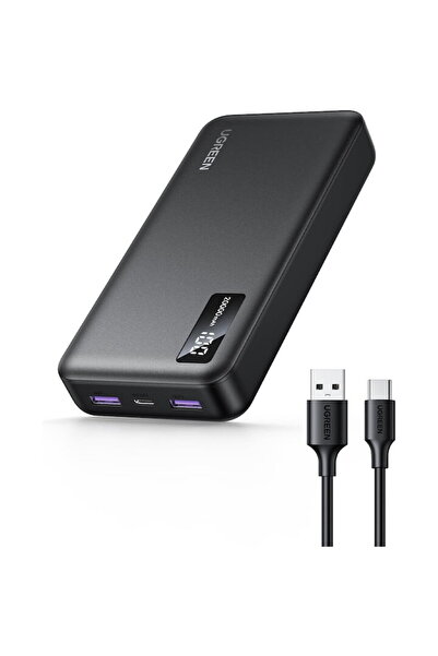 Ugreen Baterie externă PB312, 20000mAh, 22.5W, QC + PD, 1 x USB-C - 2 x USB-A, Negru