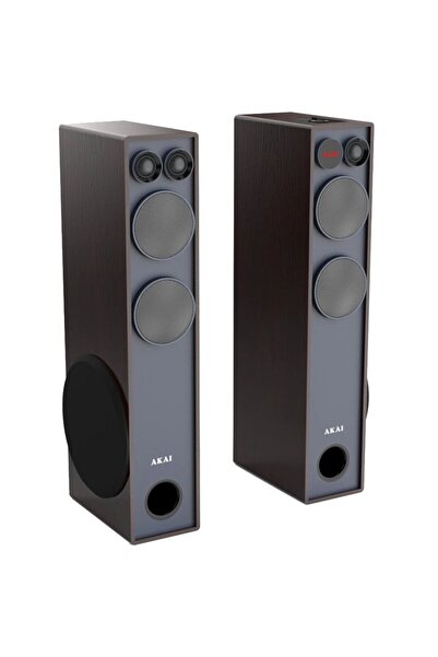 AKAI Σετ 2 φορητών ενεργών στερεοφωνικών ηχείων SS061A-2086, 200 W RMS, Bluet...