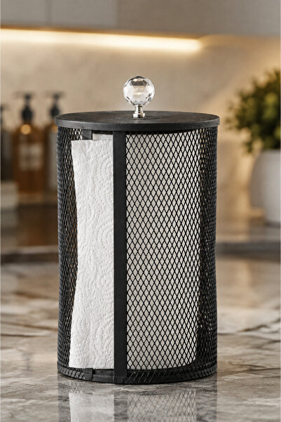 ANGDESİGN Metal Basket Paper Towel Holder-Black •• Napkin Holder Roll Napkin ...