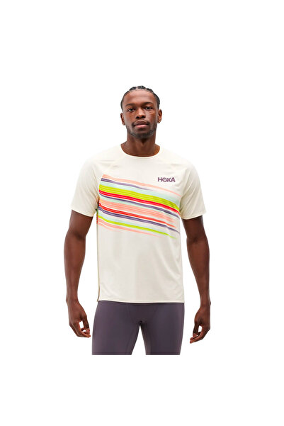 Hoka One One Κοντομάνικο για την Ημέρα Αγώνα 1173530-AFLR Εκρού