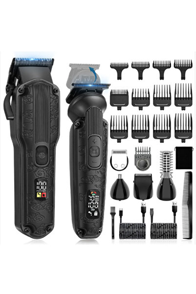 Choice HT-6068-BLACK 2PC Professional Hair Cutting Machine Cordless Beard Tri...