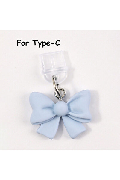 Choice4 blue For Type-C 1 Piece Colorful Bow Tie Phone Dust Plug, Securely Pr...