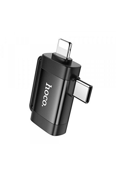 hoco. Adaptor OTG USB-C / Lightning - USB-A HOCO UA31F, Negru