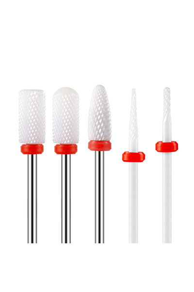 Choice9 S49KB 5PCS Ceramic Nail Drill Bits Electric Drill Machine Nail Millin...