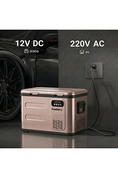 Coolist CLK40D 12/24V/220Volt 39 Litre Çift Bölmeli Outdoor Kompresörlü Bluetooth Bağlantılı Oto Buz