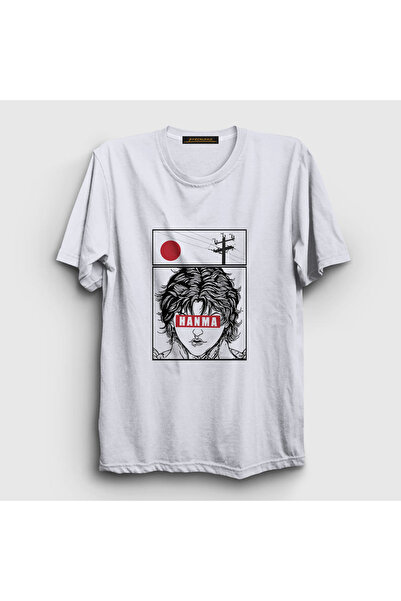 Presmono Hanma Baki Anime Unisex Bela T-shirt - 319290tt