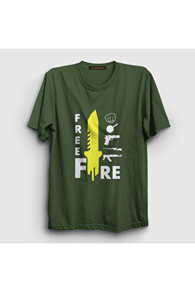 Presmono Unisex Khaki Knife Free Fire T-shirt232650tt
