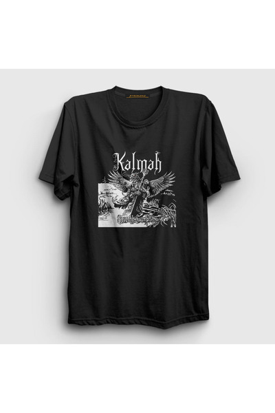 Presmono Unisex Black Seventh Kalmah T-shirt 89140tt