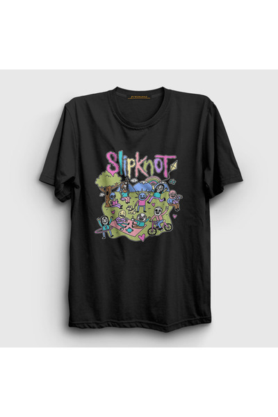 Presmono Unisex Black Picnic Metal Slipknot T-Shirt 603477Tt
