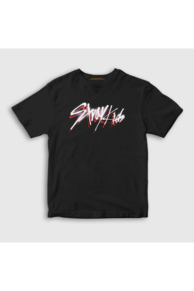 Presmono Unisex dečji crni logo V2 Stray Kids T-shirt 122821tt