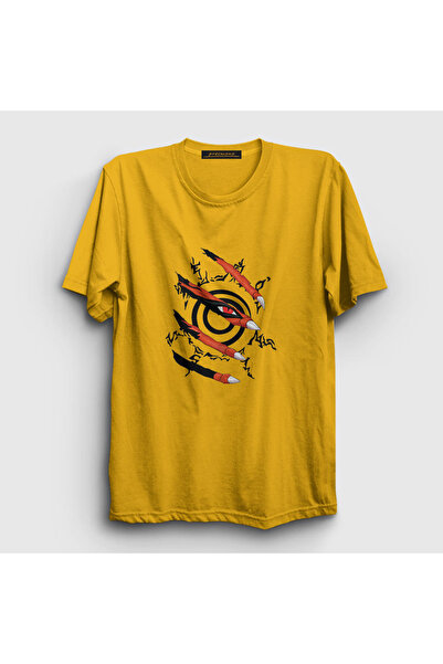 Presmono Unisex Yellow Kyuubi Anime Naruto T-shirt133710tt