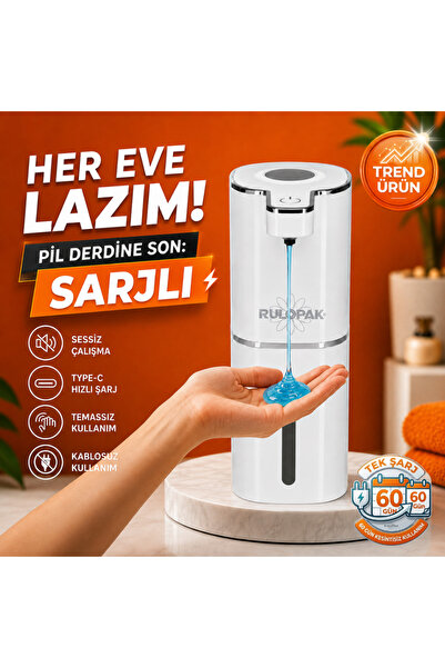 Rulopak 403834 Sensörlü Tezgahüstü Sıvı Sabun Dispenseri Beyaz