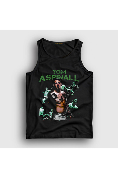 Presmono Unisex crna majica bez rukava Tom Aspinall UFC MMA borilačke veštine...