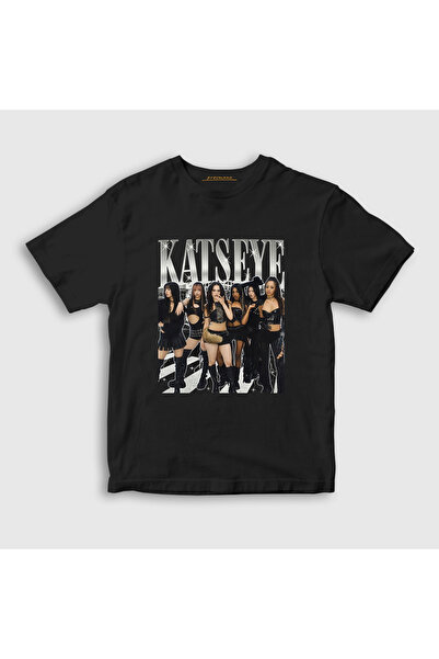 Presmono Unisex Kids Black Shine K Pop Katseye T-Shirt 583778Tt