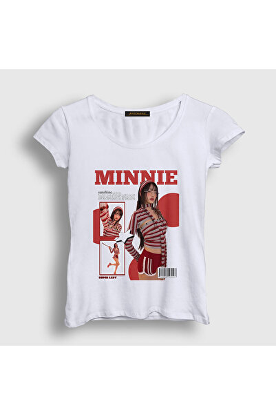Presmono Women's White Sunshine Minnie I Dle Gidle T-Shirt 599519Tt