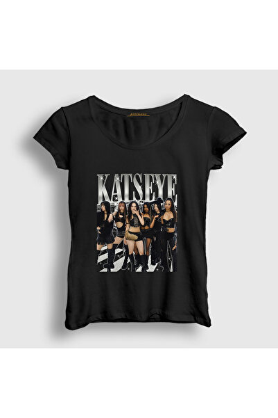 Presmono Women's Black Shine K Pop Katseye T-Shirt 583782Tt