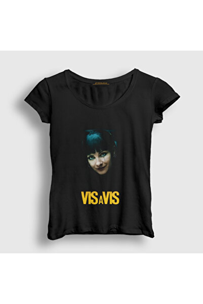 Presmono Women's Black Zulema Zahir Vis a Vis T-Shirt 584480Tt