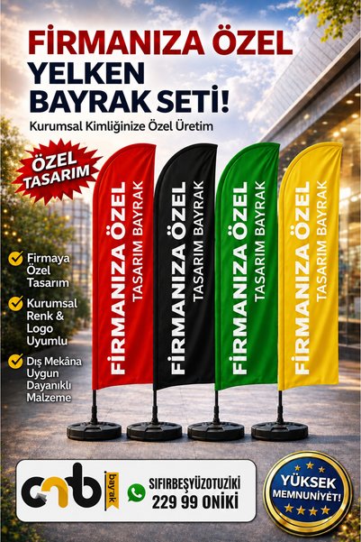 CMB SHOP CMB BAYRAK Yelken Plaj Bayrağı Canlı Kaliteli Raşel Kumaş Baskı Bayr...
