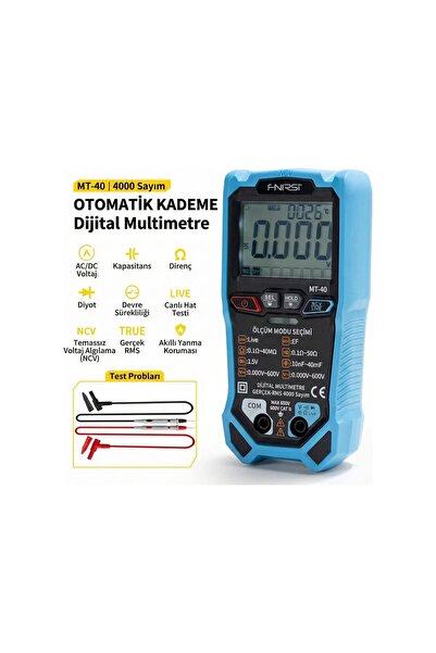 FNIRSI MT-40 Akıllı Dijital Multimetre 4000 Sayım