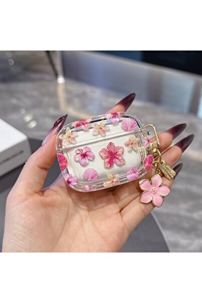 Choice for airpods 3 ORANGE RED Glamorous Floral Pattern Wireless Bluetooth C...