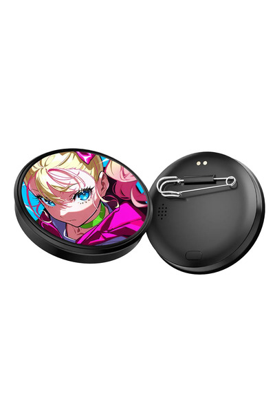Choice1 شارة DG01-Black MRSVI E-Badge ذكية بشاشة رقمية 1.8 بوصة مع زر LED، شا...