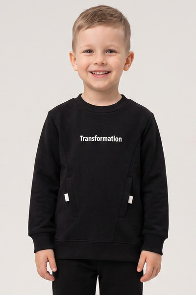 CRASSİ Erkek Çocuk Sweatshirt Baskılı Uzun Kollu 2 İplik Penye Kumaş %100 Pam...