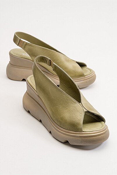 Zeynep Sıradağlı Elpidio Women's Leather Sandals Water Green