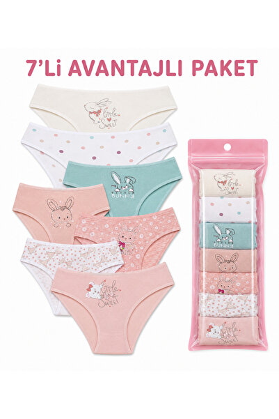 Cicito Girl's Basic Cotton Bikini Panties 7-Pack - Flexible Comfortable Daily...