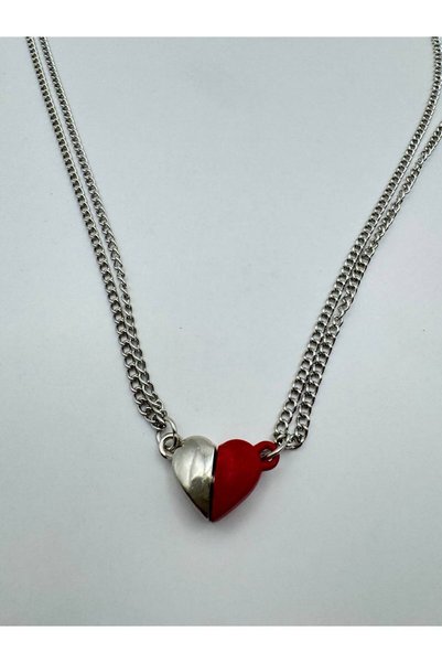 Herşey Nota Red Color Magnetic Heart Unisex Necklace – Stylish and Meaningful...