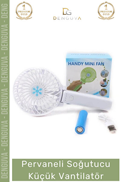 Denguva #Vantilatör USB Şarjlı Mini El Fanı Sessiz Katlanabilir Beyaz Pervane...