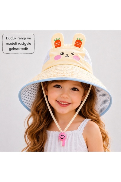 GlassySKY Rabbit Model Whistle Mesh Anti-Sweat Adjustable Children's Hat with...
